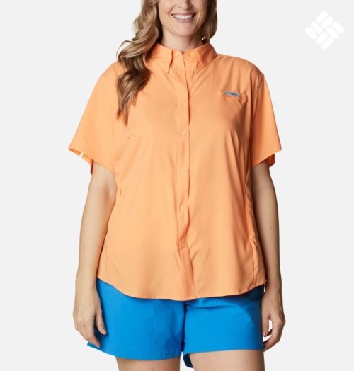 Women's Columbia PFG Tamiami II Short Sleeve Shirts Orange | Plus Size CA-Y1AL6